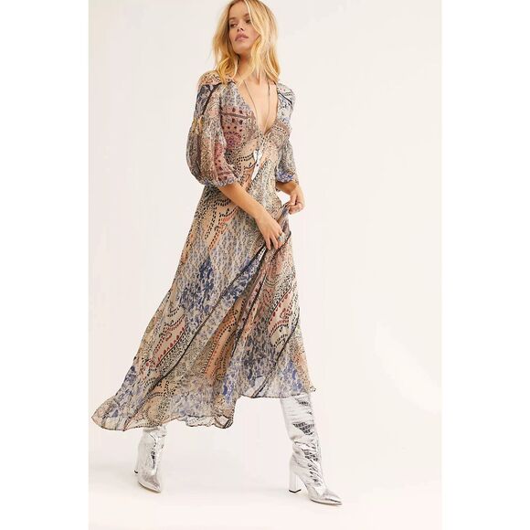 New Free People X Moroccan Dreams Maxi Dress Size 4 - Picture 1 of 8